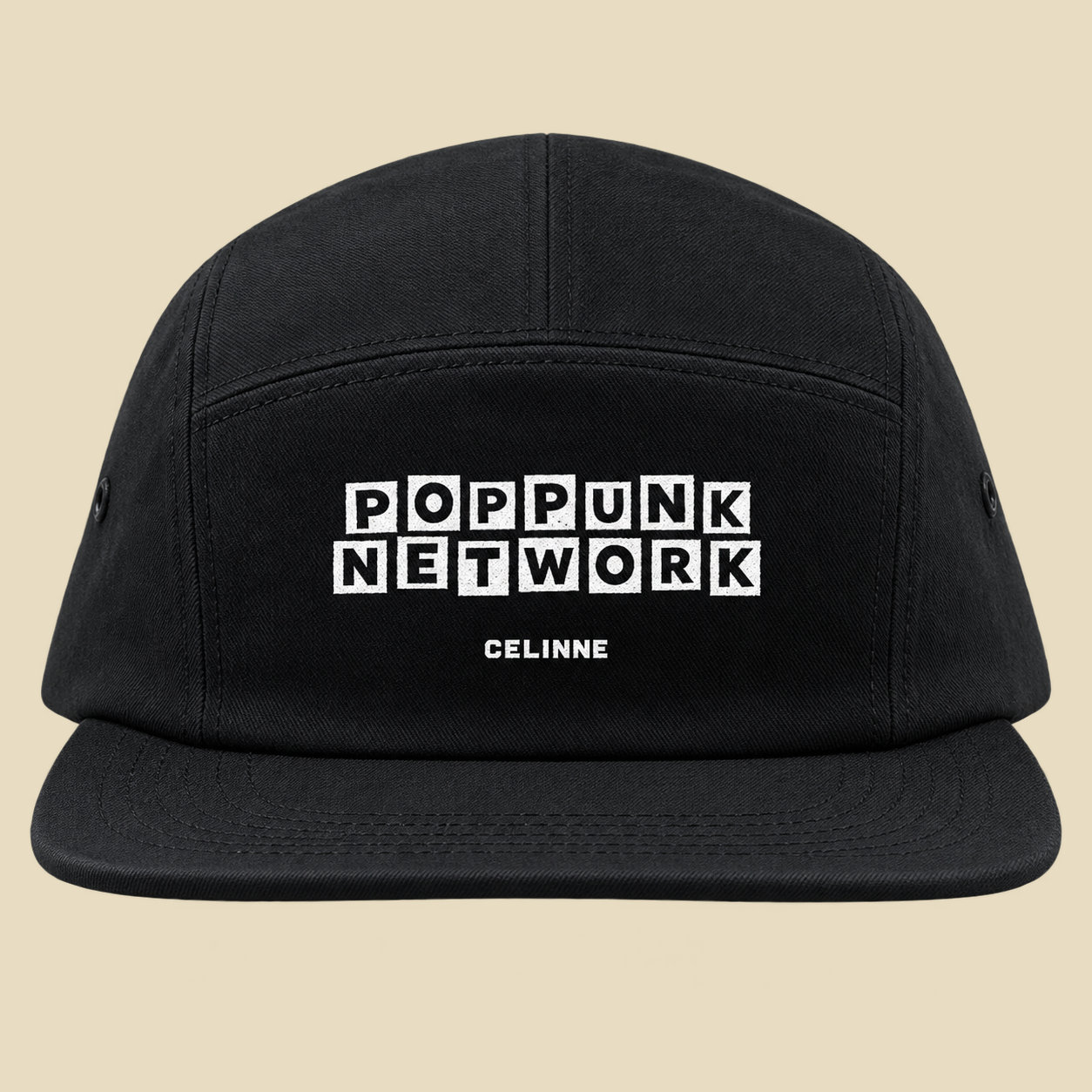 Boné 5 Panel PopPunk NetWork Celinne - Preto